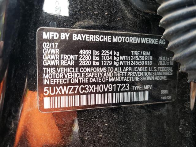 Photo 9 VIN: 5UXWZ7C3XH0V91723 - BMW X3 SDRIVE2 