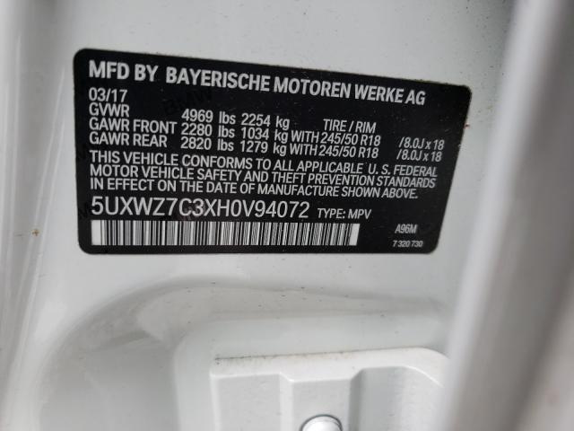 Photo 9 VIN: 5UXWZ7C3XH0V94072 - BMW X3 