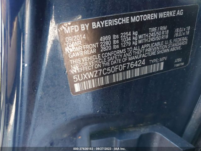 Photo 8 VIN: 5UXWZ7C50F0F76424 - BMW X3 