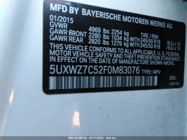 Photo 8 VIN: 5UXWZ7C52F0M83076 - BMW X3 