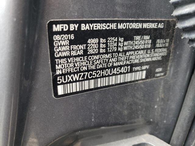 Photo 9 VIN: 5UXWZ7C52H0U45401 - BMW X3 SDRIVE2 