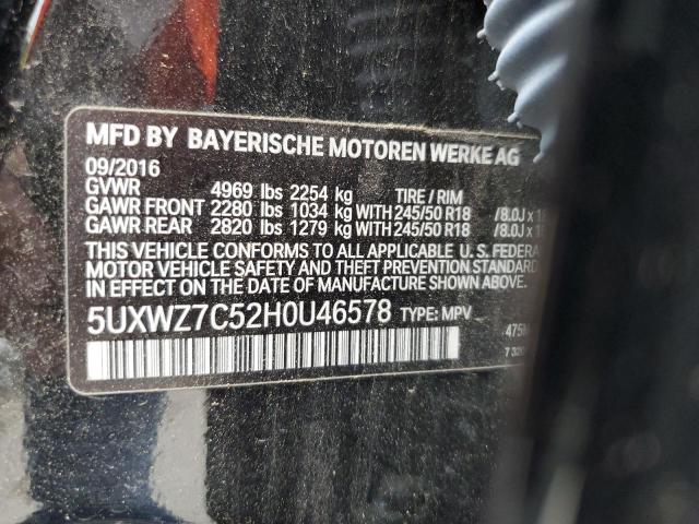 Photo 11 VIN: 5UXWZ7C52H0U46578 - BMW X3 SDRIVE2 