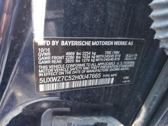 Photo 9 VIN: 5UXWZ7C52H0U47665 - BMW X3 SDRIVE2 