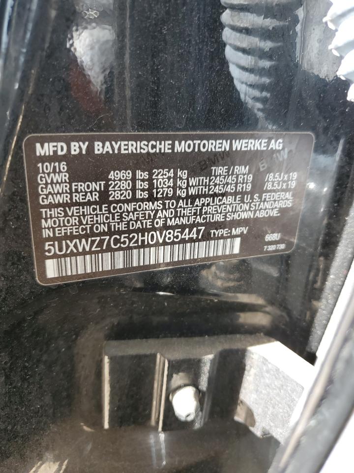 Photo 12 VIN: 5UXWZ7C52H0V85447 - BMW X3 