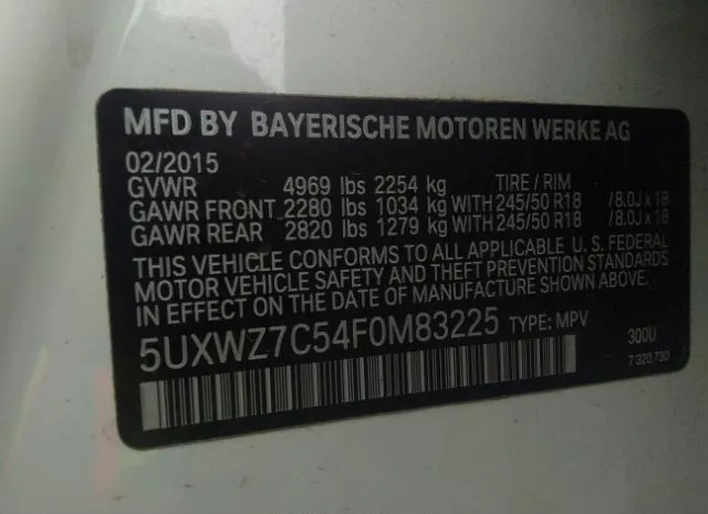 Photo 8 VIN: 5UXWZ7C54F0M83225 - BMW X3 