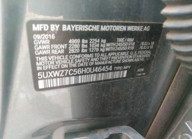 Photo 8 VIN: 5UXWZ7C56H0U46454 - BMW X3 