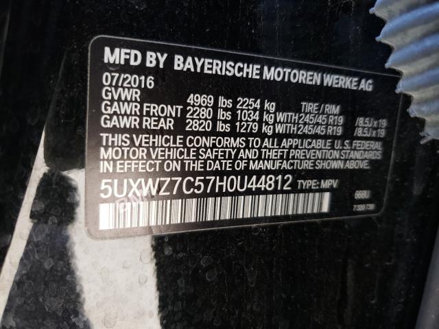 Photo 9 VIN: 5UXWZ7C57H0U44812 - BMW X3 SDRIVE2 