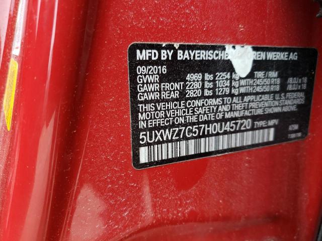 Photo 11 VIN: 5UXWZ7C57H0U45720 - BMW X3 SDRIVE2 