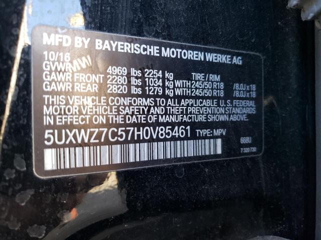 Photo 12 VIN: 5UXWZ7C57H0V85461 - BMW X3 