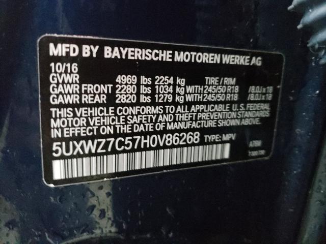 Photo 9 VIN: 5UXWZ7C57H0V86268 - BMW X3 SDRIVE2 