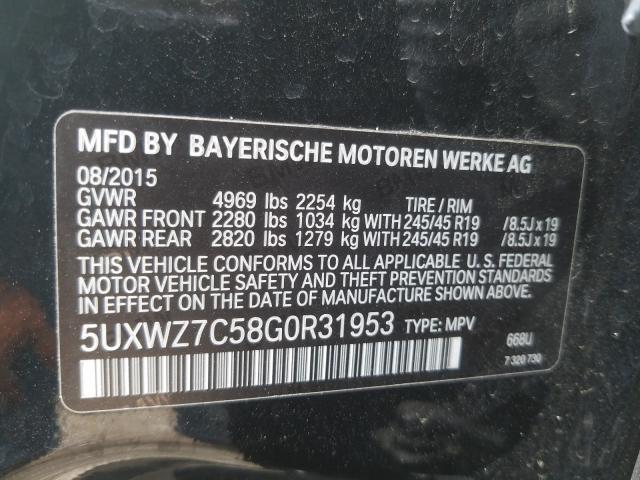 Photo 9 VIN: 5UXWZ7C58G0R31953 - BMW X3 SDRIVE2 