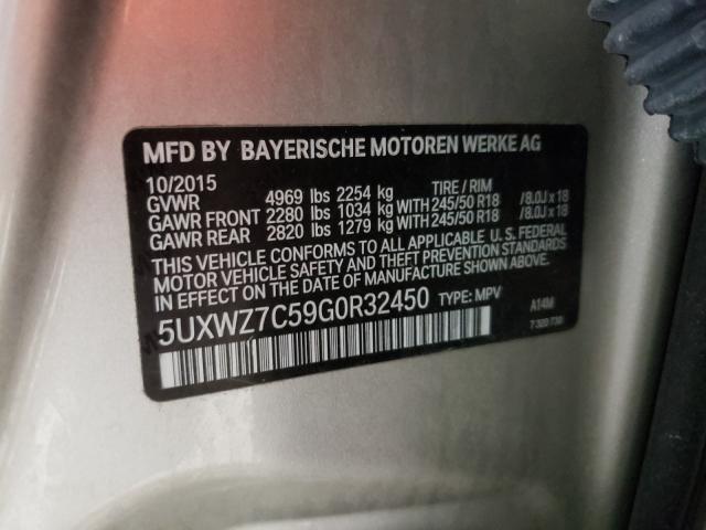 Photo 9 VIN: 5UXWZ7C59G0R32450 - BMW X3 SDRIVE2 