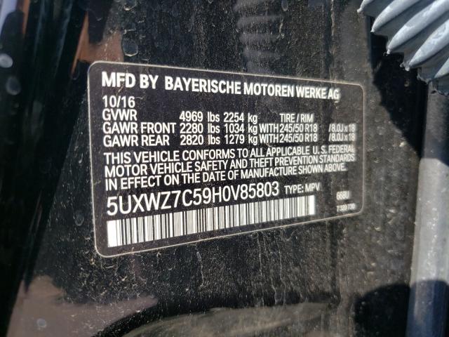 Photo 9 VIN: 5UXWZ7C59H0V85803 - BMW X3 SDRIVE2 