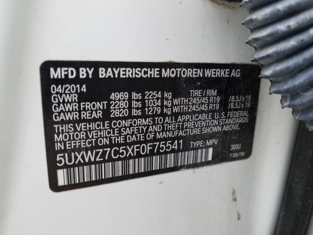 Photo 9 VIN: 5UXWZ7C5XF0F75541 - BMW X3 