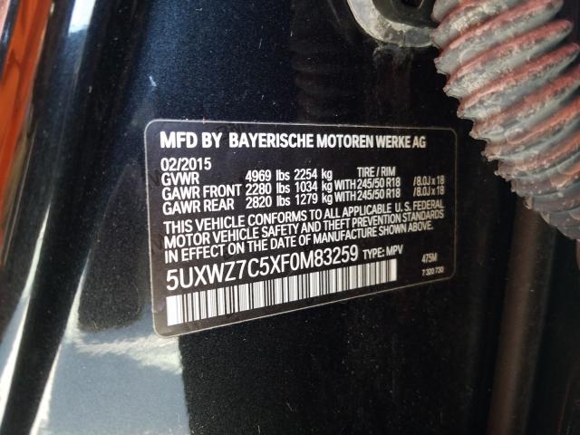 Photo 9 VIN: 5UXWZ7C5XF0M83259 - BMW X3 SDRIVE2 