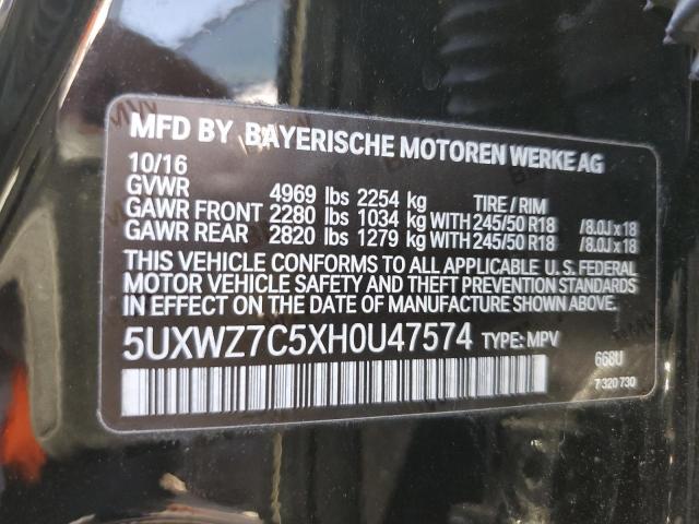 Photo 11 VIN: 5UXWZ7C5XH0U47574 - BMW X3 