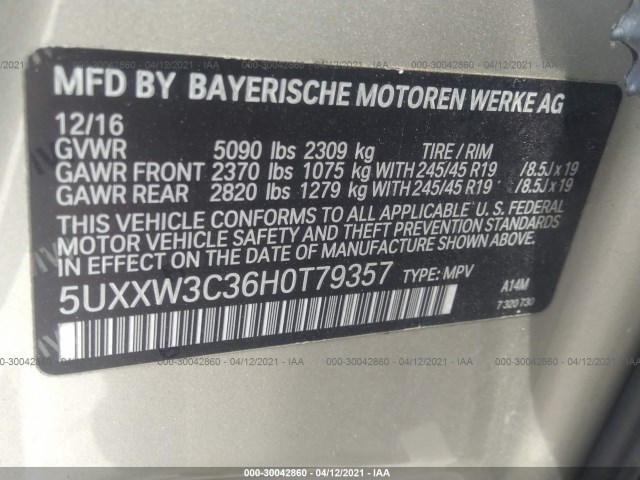 Photo 8 VIN: 5UXXW3C36H0T79357 - BMW X4 