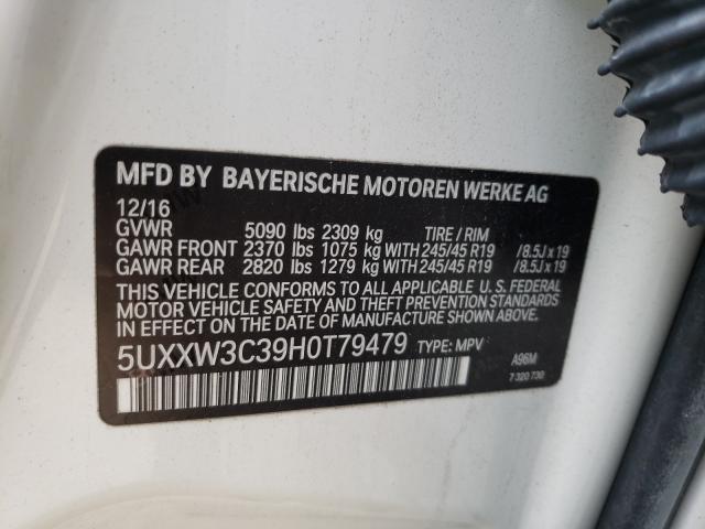 Photo 9 VIN: 5UXXW3C39H0T79479 - BMW X4 XDRIVE2 