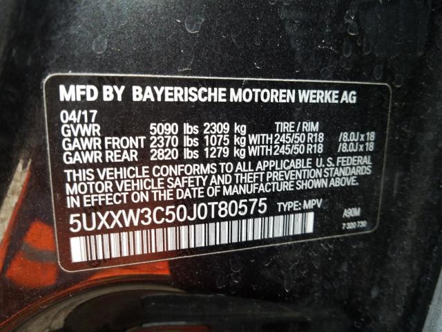 Photo 9 VIN: 5UXXW3C50J0T80575 - BMW X4 