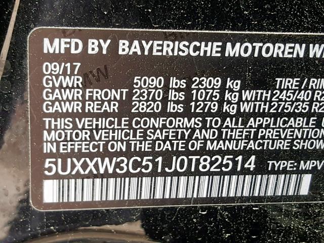 Photo 9 VIN: 5UXXW3C51J0T82514 - BMW X4 XDRIVE2 