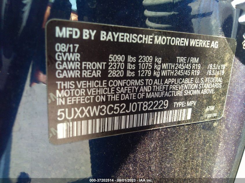 Photo 8 VIN: 5UXXW3C52J0T82229 - BMW X4 