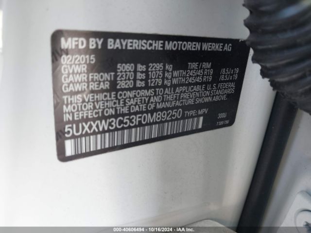 Photo 8 VIN: 5UXXW3C53F0M89250 - BMW X4 