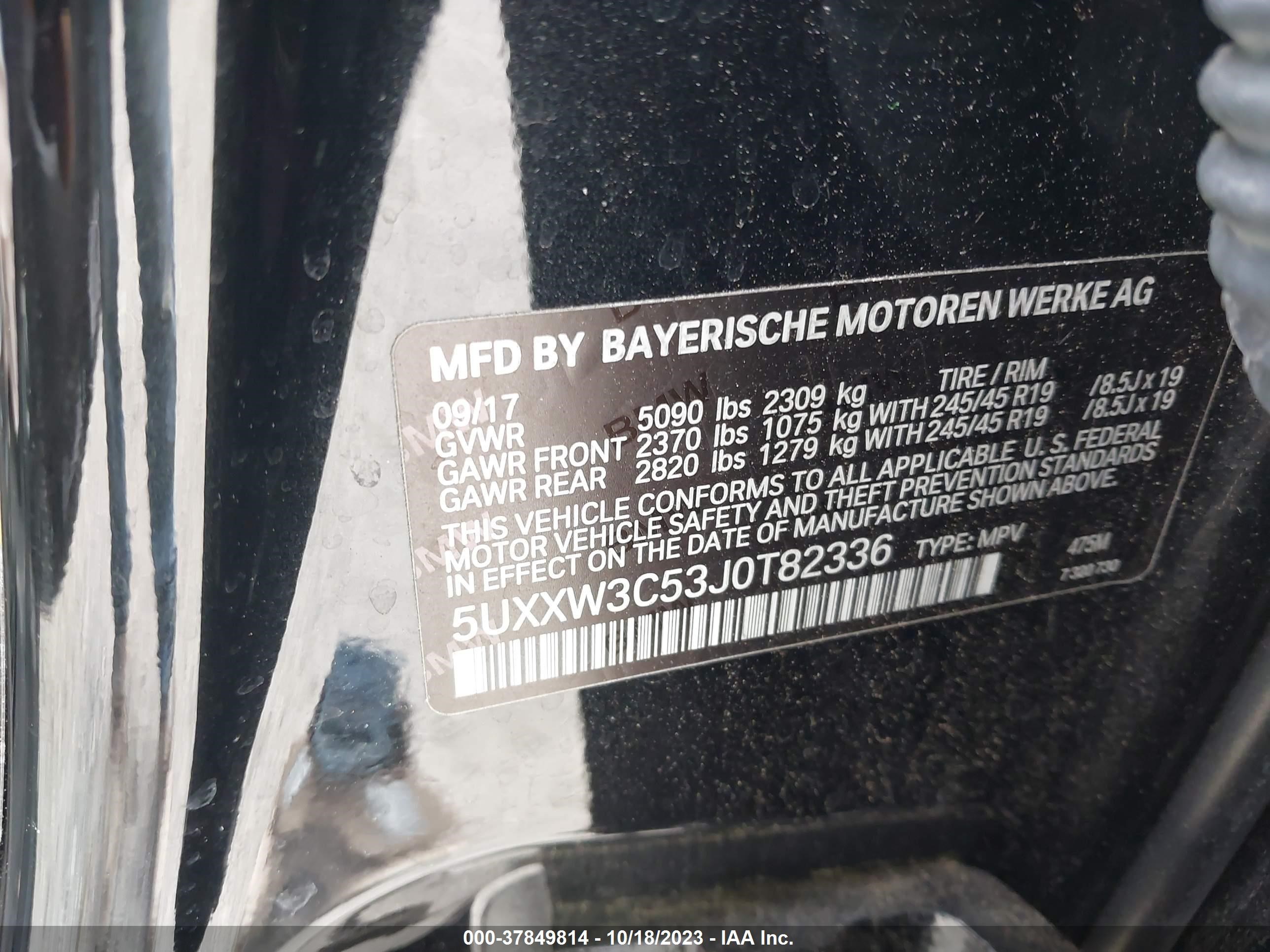 Photo 8 VIN: 5UXXW3C53J0T82336 - BMW X4 