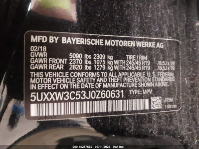 Photo 8 VIN: 5UXXW3C53J0Z60631 - BMW X4 