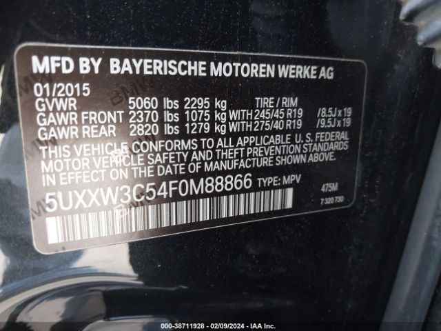 Photo 8 VIN: 5UXXW3C54F0M88866 - BMW X4 