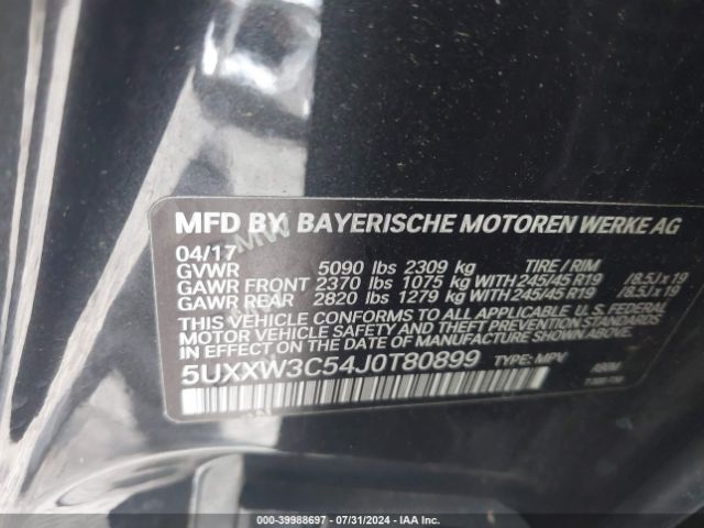 Photo 8 VIN: 5UXXW3C54J0T80899 - BMW X4 