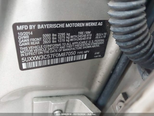 Photo 8 VIN: 5UXXW3C57F0M87050 - BMW X4 