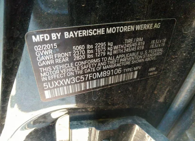 Photo 8 VIN: 5UXXW3C57F0M89106 - BMW X4 