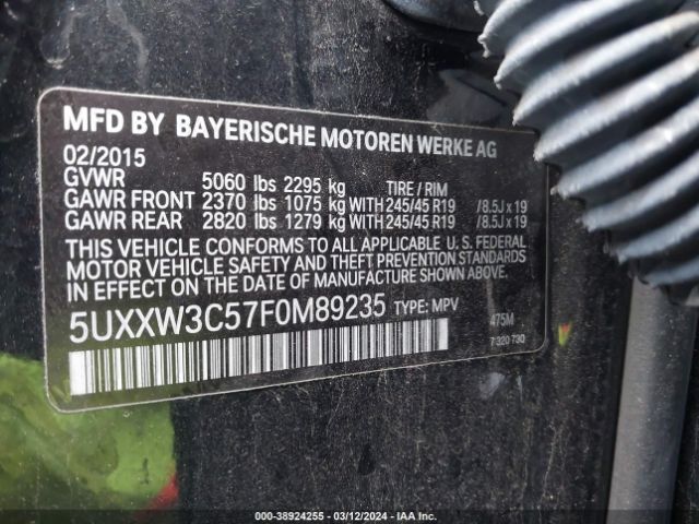 Photo 8 VIN: 5UXXW3C57F0M89235 - BMW X4 