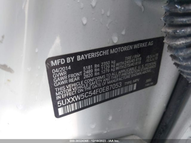 Photo 8 VIN: 5UXXW5C54F0E87053 - BMW X4 