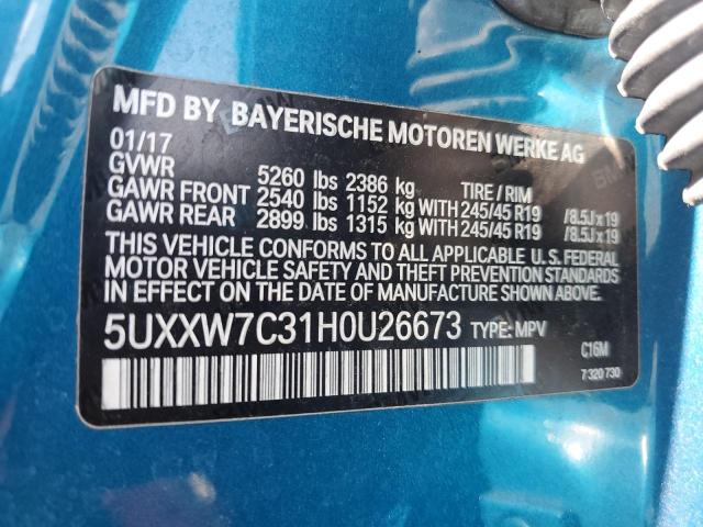 Photo 11 VIN: 5UXXW7C31H0U26673 - BMW X4 XDRIVEM 