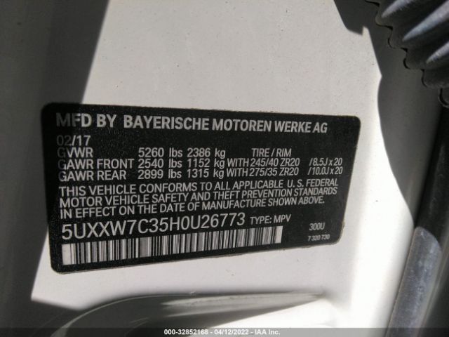 Photo 8 VIN: 5UXXW7C35H0U26773 - BMW X4 