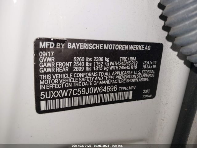 Photo 8 VIN: 5UXXW7C59J0W64696 - BMW X4 