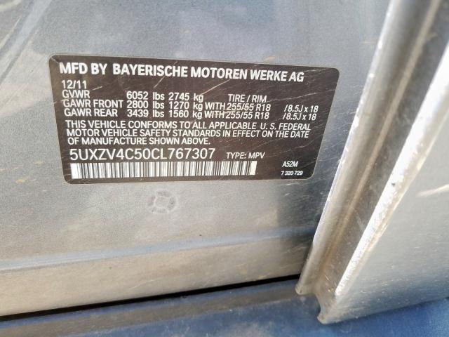 Photo 9 VIN: 5UXZV4C50CL767307 - BMW X5 XDRIVE3 