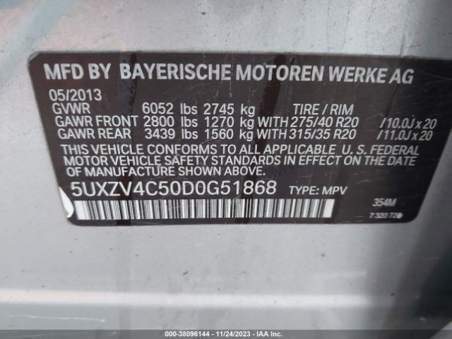 Photo 8 VIN: 5UXZV4C50D0G51868 - BMW X5 