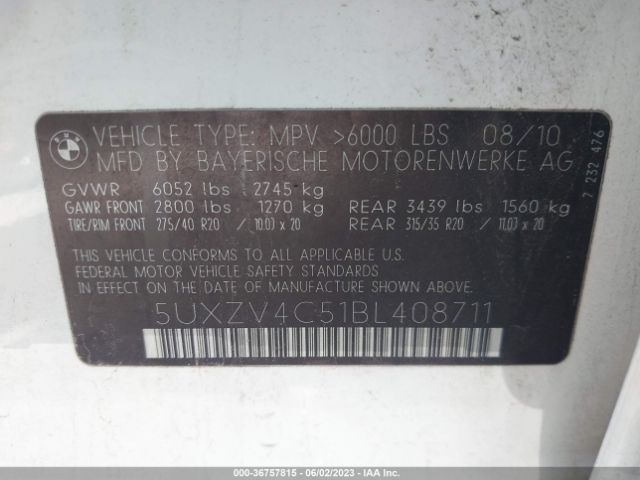 Photo 8 VIN: 5UXZV4C51BL408711 - BMW X5 