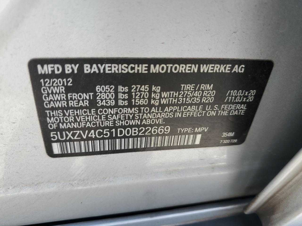 Photo 12 VIN: 5UXZV4C51D0B22669 - BMW X5 