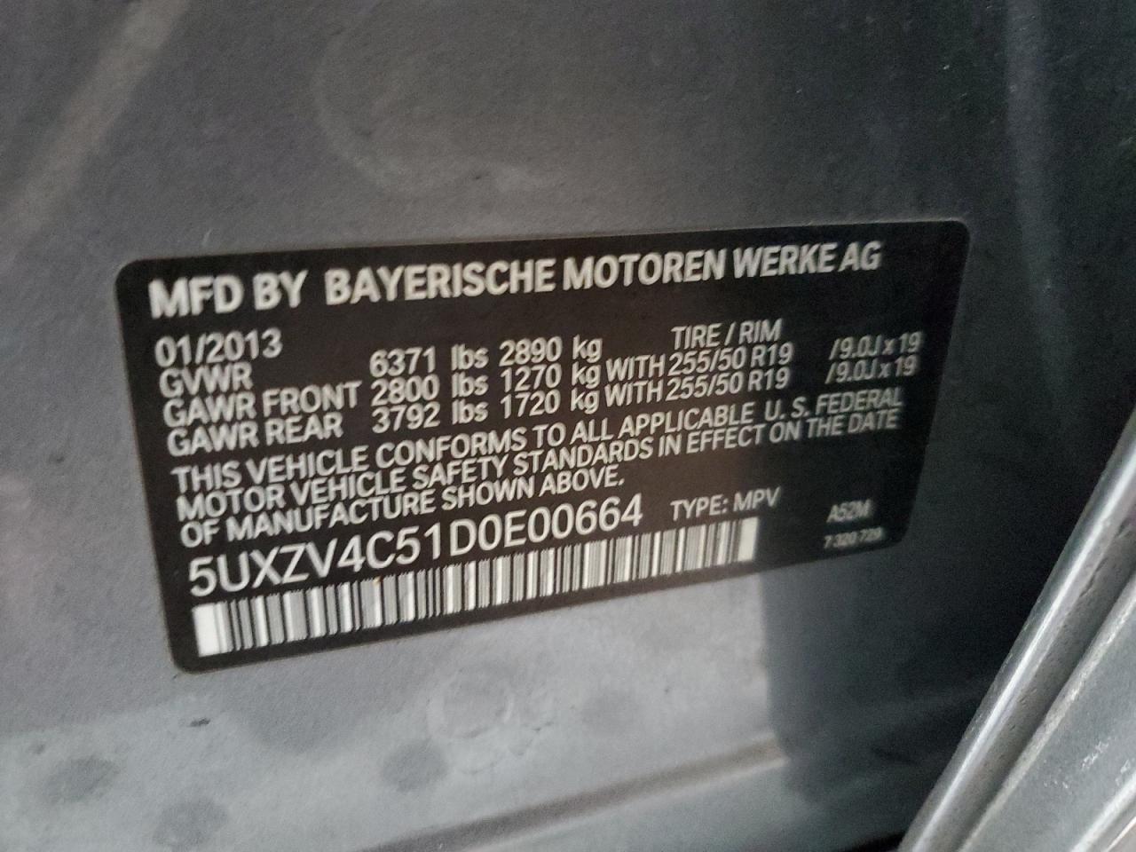 Photo 11 VIN: 5UXZV4C51D0E00664 - BMW X5 