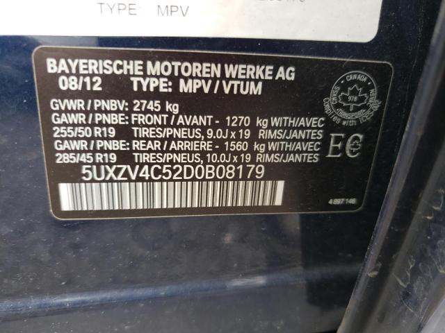 Photo 11 VIN: 5UXZV4C52D0B08179 - BMW X5 XDRIVE3 