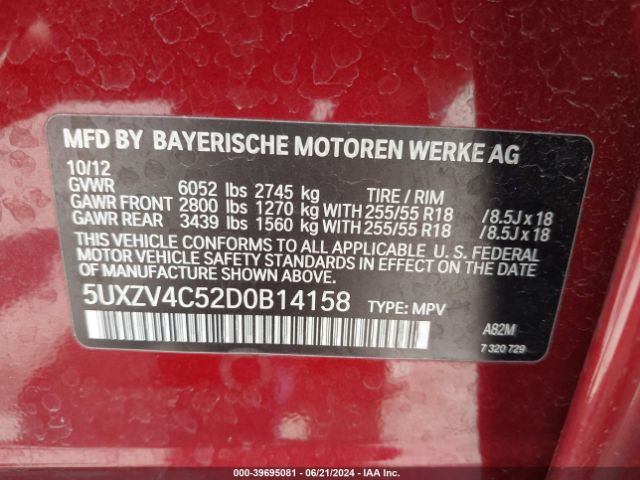 Photo 8 VIN: 5UXZV4C52D0B14158 - BMW X5 