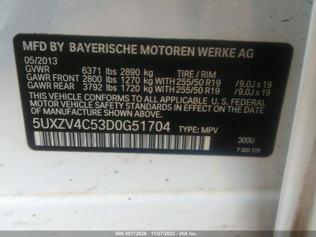 Photo 8 VIN: 5UXZV4C53D0G51704 - BMW X5 