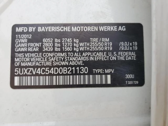 Photo 12 VIN: 5UXZV4C54D0B21130 - BMW X5 XDRIVE3 