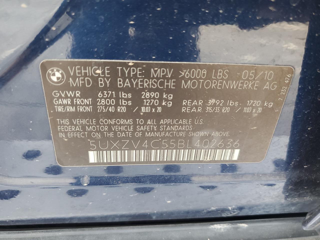 Photo 12 VIN: 5UXZV4C55BL402636 - BMW X5 