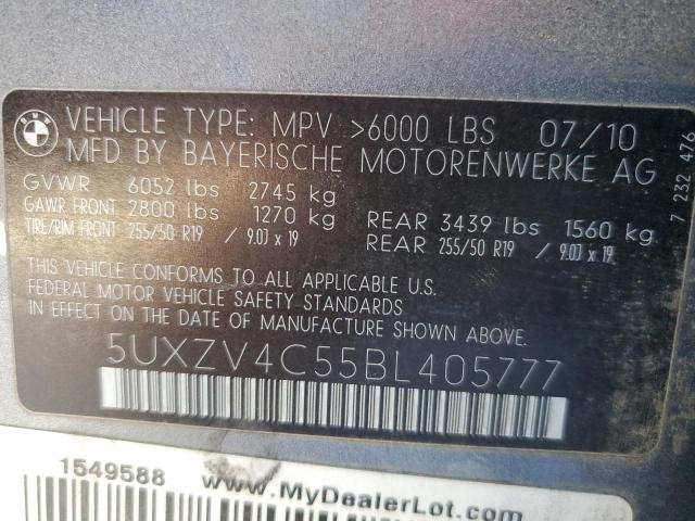 Photo 9 VIN: 5UXZV4C55BL405777 - BMW X5 XDRIVE3 