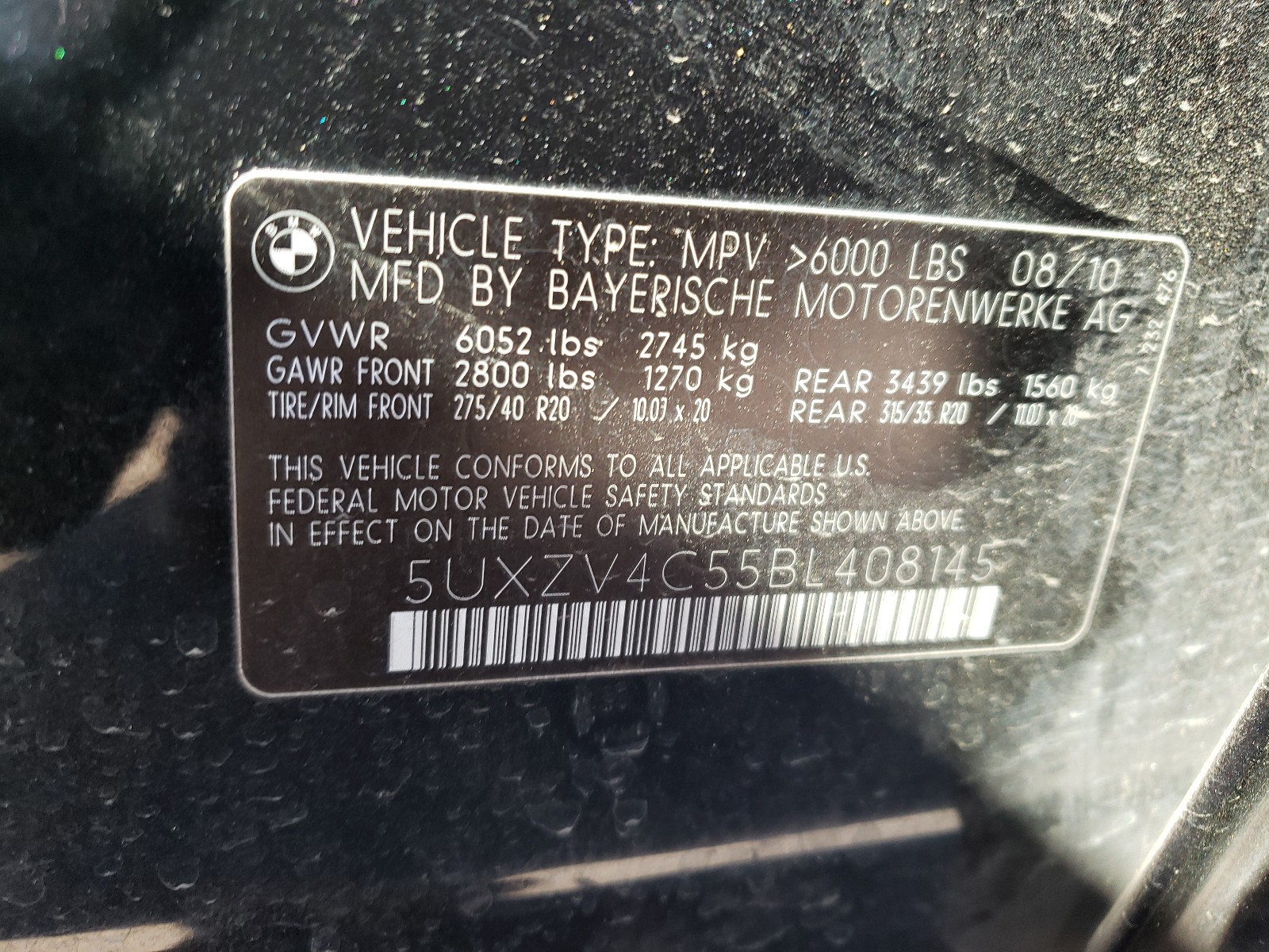 Photo 9 VIN: 5UXZV4C55BL408145 - BMW X5 XDRIVE3 