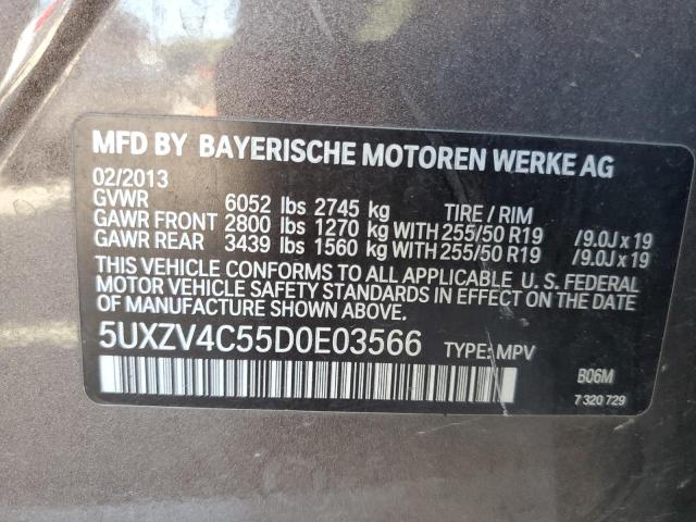 Photo 13 VIN: 5UXZV4C55D0E03566 - BMW X5 XDRIVE3 